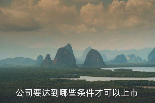 公司上市要求，公司滿足什么條件就可以上市