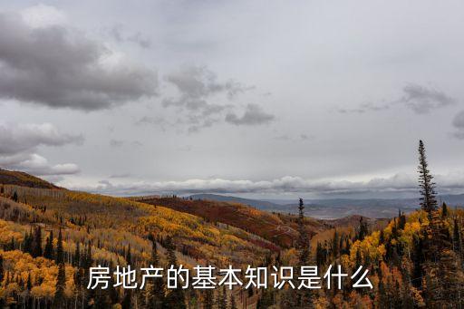 房地產(chǎn)的基本知識是什么