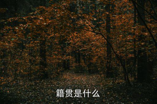 籍貫是什么