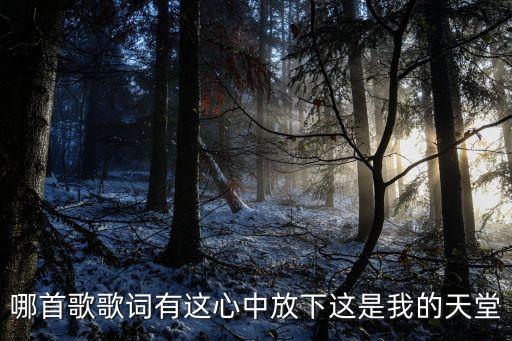 哪首歌歌詞有這心中放下這是我的天堂