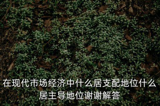 市場(chǎng)支配地位，在現(xiàn)代市場(chǎng)經(jīng)濟(jì)中什么居支配地位什么居主導(dǎo)地位謝謝解答