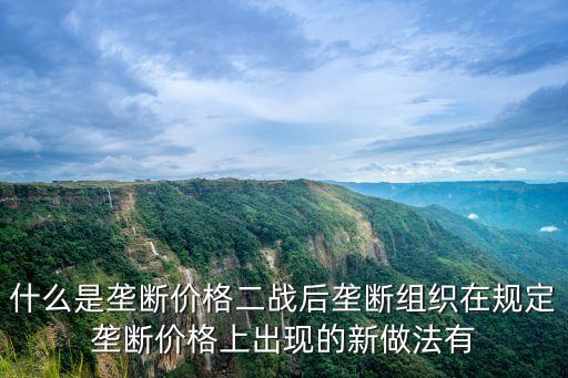 什么是壟斷價格二戰(zhàn)后壟斷組織在規(guī)定壟斷價格上出現(xiàn)的新做法有