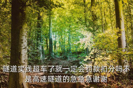 隧道實(shí)線超車了就一定會(huì)罰款扣分嗎不是高速隧道的急急急謝謝