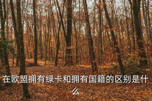 在歐盟擁有綠卡和擁有國籍的區(qū)別是什么