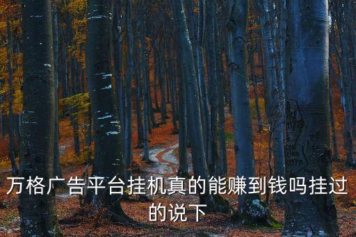萬格，萬格廣告平臺掛機賺到錢是真的嗎