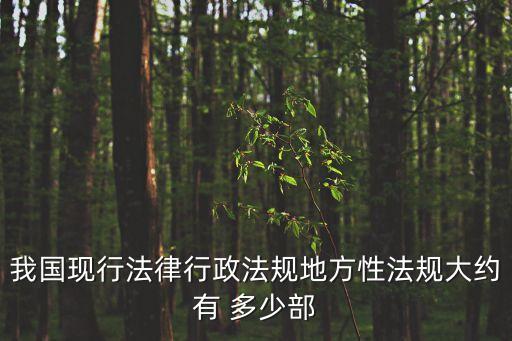 我國(guó)現(xiàn)行法律行政法規(guī)地方性法規(guī)大約有 多少部