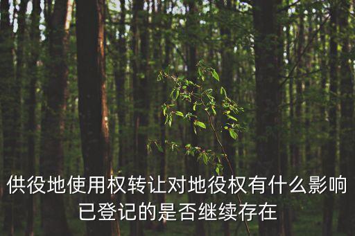 供役地使用權(quán)轉(zhuǎn)讓對地役權(quán)有什么影響已登記的是否繼續(xù)存在