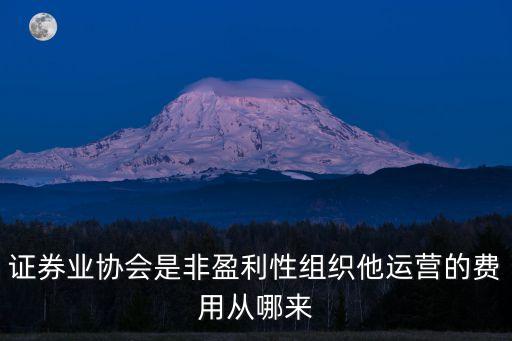 證券業(yè)協(xié)會(huì)是非盈利性組織他運(yùn)營(yíng)的費(fèi)用從哪來