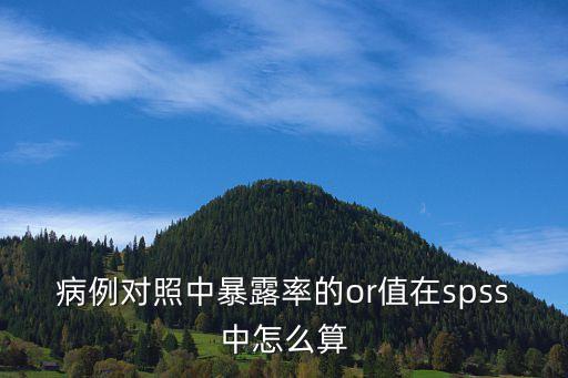 病例對照中暴露率的or值在spss中怎么算