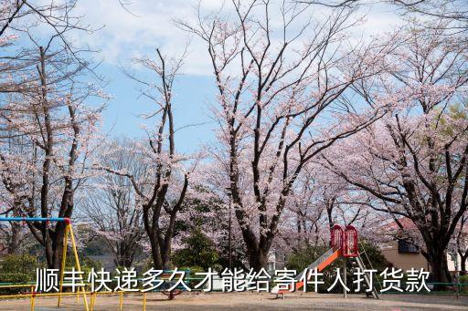 順豐快遞多久才能給寄件人打貨款