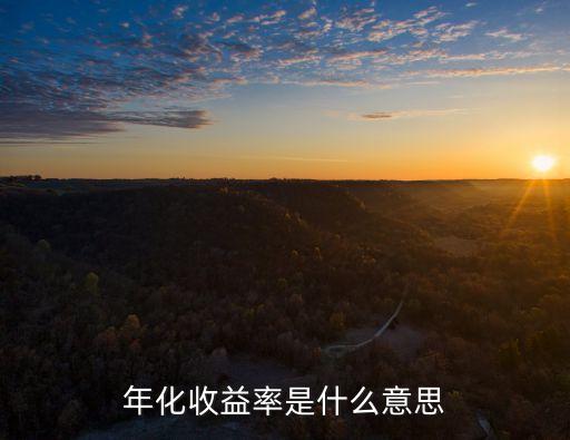 年化收益率是什么意思