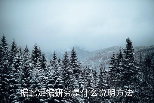 據(jù)此定據(jù)研究是什么說(shuō)明方法