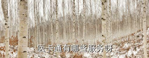 醫(yī)卡通有哪些服務(wù)呀