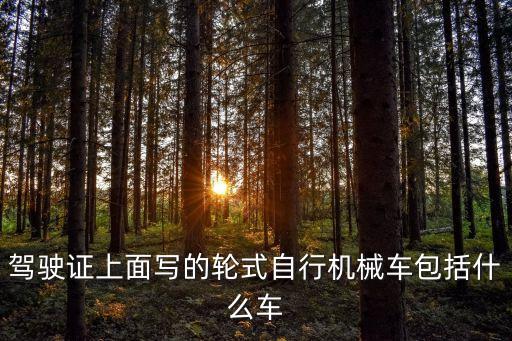 輪式自行機械車是什么車，駕駛證上面寫的輪式自行機械車包括什么車