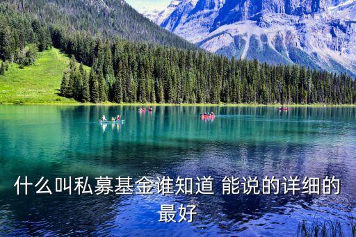 私幕基金，私募基金是怎么一回事