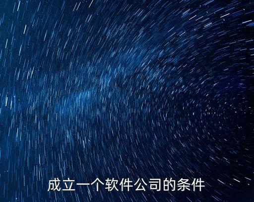 成立一個(gè)軟件公司的條件