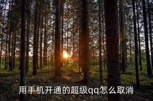 用手機開通的超級qq怎么取消