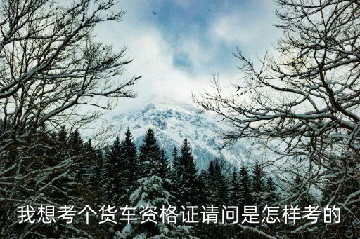 貨運(yùn)資格證怎么考，我想考個(gè)貨車資格證請問是怎樣考的