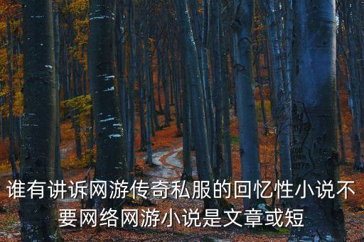 誰有講訴網(wǎng)游傳奇私服的回憶性小說不要網(wǎng)絡(luò)網(wǎng)游小說是文章或短