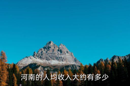河南平均工資，河南的人均收入大約有多少