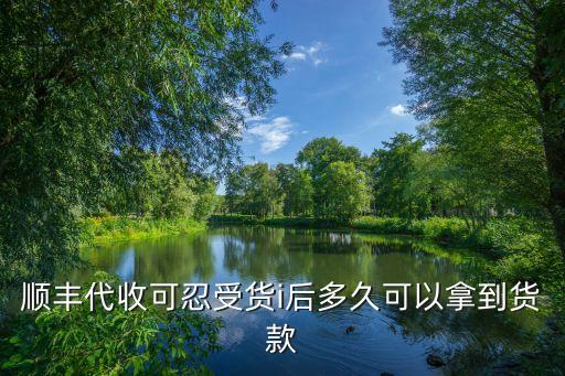 順豐代收可忍受貨i后多久可以拿到貨款