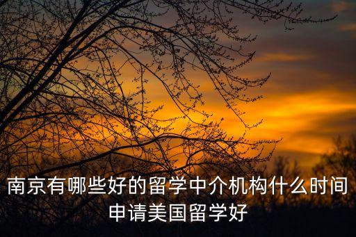 南京有哪些好的留學(xué)中介機(jī)構(gòu)什么時(shí)間申請(qǐng)美國留學(xué)好