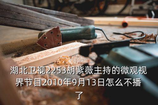 湖北衛(wèi)視2253胡紫薇主持的微觀視界節(jié)目2010年9月13日怎么不播了