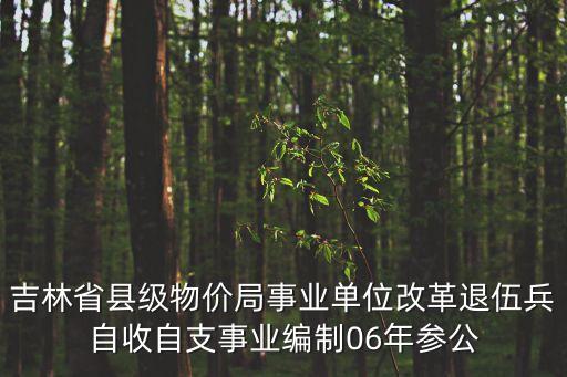 吉林省縣級(jí)物價(jià)局事業(yè)單位改革退伍兵自收自支事業(yè)編制06年參公
