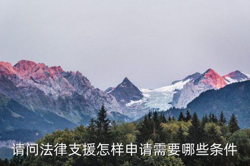 法律支持，請問法律支援怎樣申請需要哪些條件