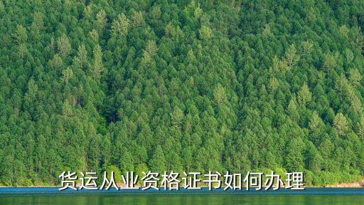 貨運(yùn)從業(yè)資格證書(shū)如何辦理
