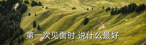 第一次會見，第一次見面時 說什么最好
