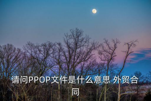 請(qǐng)問PPOP文件是什么意思 外貿(mào)合同