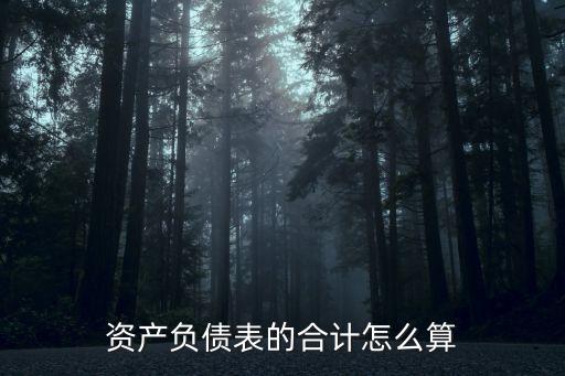 資產(chǎn)負(fù)債表的合計怎么算