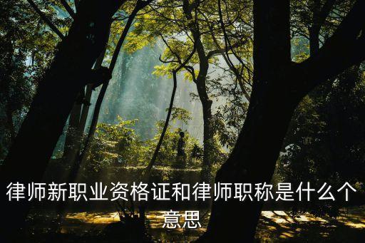 律師新職業(yè)資格證和律師職稱是什么個(gè)意思