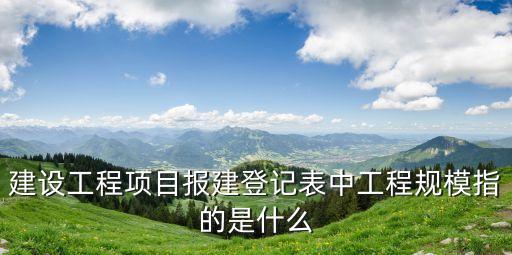工程規(guī)模，建設工程項目報建登記表中工程規(guī)模指的是什么