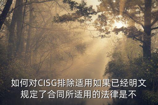 如何對CISG排除適用如果已經(jīng)明文規(guī)定了合同所適用的法律是不