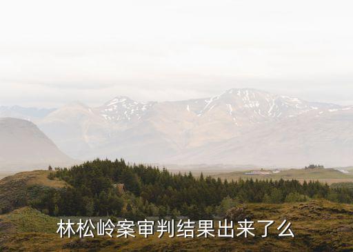 林松嶺，林松嶺案審判結(jié)果出來(lái)了么