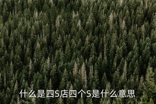 四s店，什么是四S店四個S是什么意思