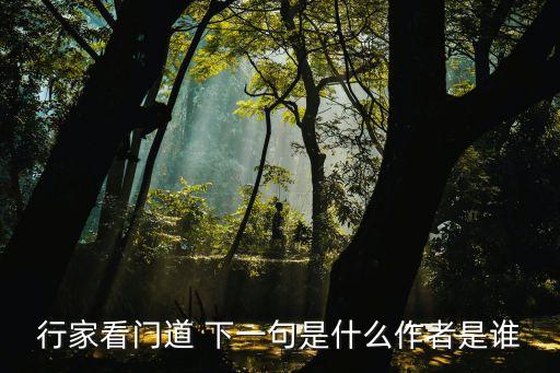 行家看門道，諺語 行家看門道后面是什么 謝謝