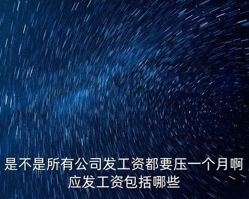 是不是所有公司發(fā)工資都要壓一個(gè)月啊應(yīng)發(fā)工資包括哪些