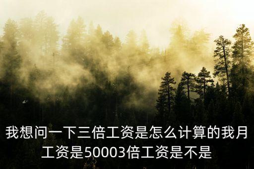 三倍工資，我想問一下三倍工資是怎么計算的我月工資是50003倍工資是不是