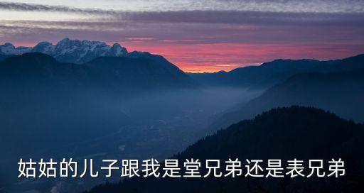 姑姑的兒子跟我是堂兄弟還是表兄弟