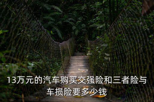 車損險價格，13萬元的汽車購買交強險和三者險與車損險要多少錢