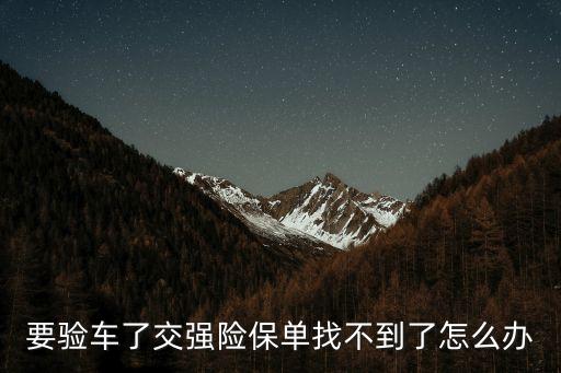 交強(qiáng)險(xiǎn)保單，要驗(yàn)車了交強(qiáng)險(xiǎn)保單找不到了怎么辦