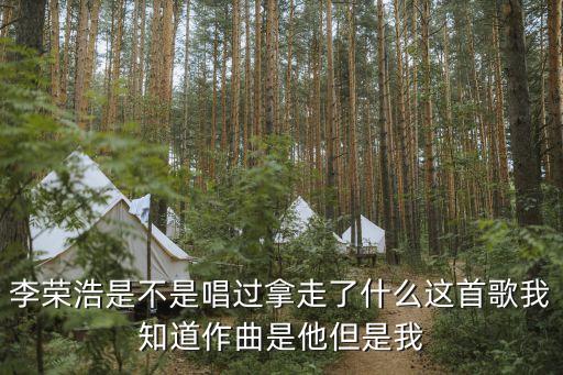 李榮浩是不是唱過拿走了什么這首歌我知道作曲是他但是我