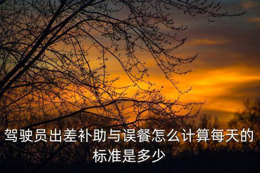 駕駛員出差補(bǔ)助與誤餐怎么計(jì)算每天的標(biāo)準(zhǔn)是多少