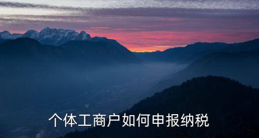 個體戶怎么報稅，個體工商戶如何申報納稅