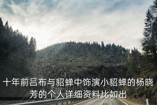 楊曉芳，十年前呂布與貂蟬中飾演小貂蟬的楊曉芳的個(gè)人詳細(xì)資料比如出