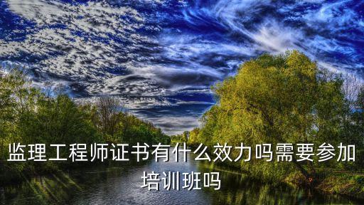 監(jiān)理工程師證書(shū)有什么效力嗎需要參加培訓(xùn)班嗎