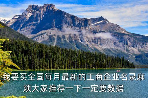 我要買全國(guó)每月最新的工商企業(yè)名錄麻煩大家推薦一下一定要數(shù)據(jù)